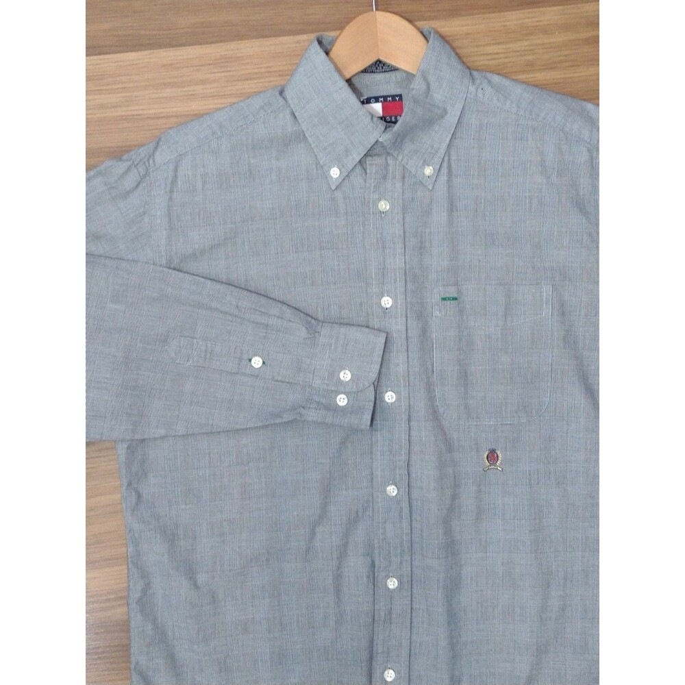 Tommy Hilfiger Men's Blue Button Down Shirt Long Sleeve Cotton Size S